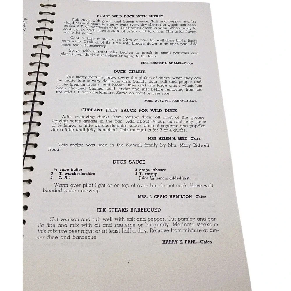 Four'N Twenty Blackbirds‎ California Game Cookery Ringbound Community Cookbook